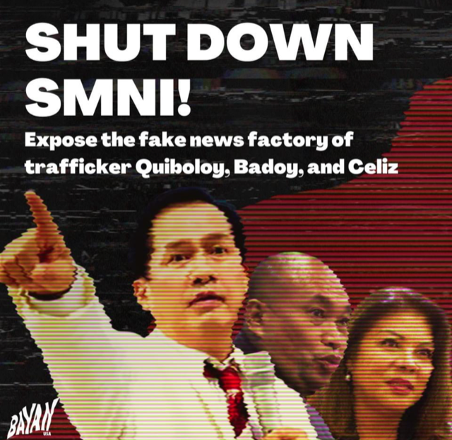 SMNI goes on a red-tagging rampage against BAYAN USA, et al