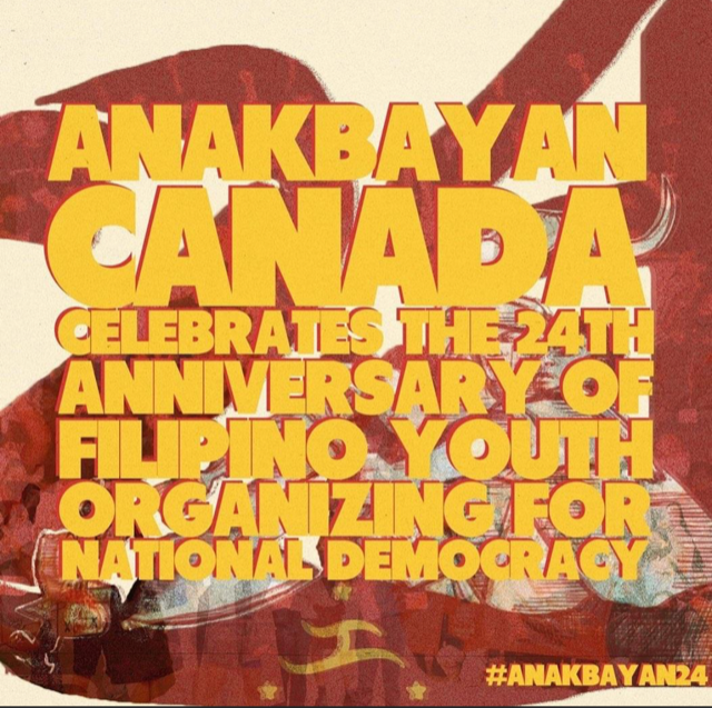 Anakbayan Canada celebrates the twenty-fourth year of Filipino youth organizing for national democracy