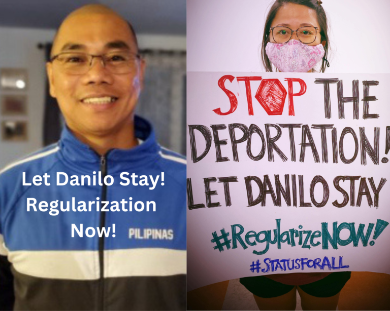<strong>Stop Deportations, Regularize Now!<br>Let Danilo De Leon Stay in Canada!</strong>