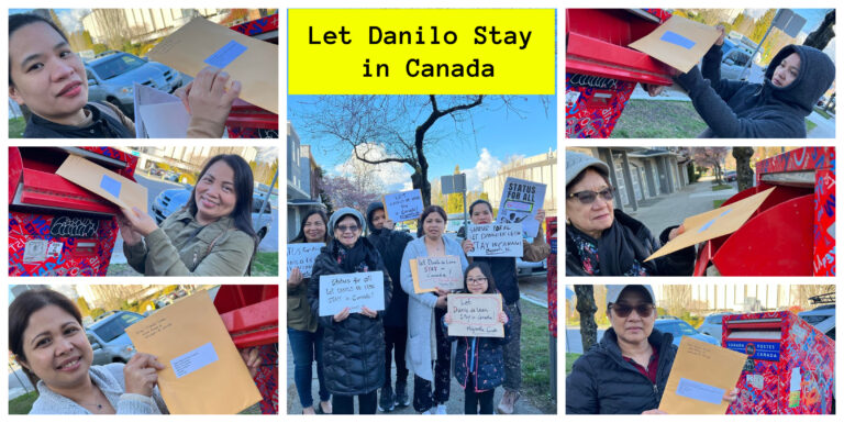 Migrante Canada sends first batch of petitions to “Let Danilo Stay” to Immigration Minister Sean Fraser