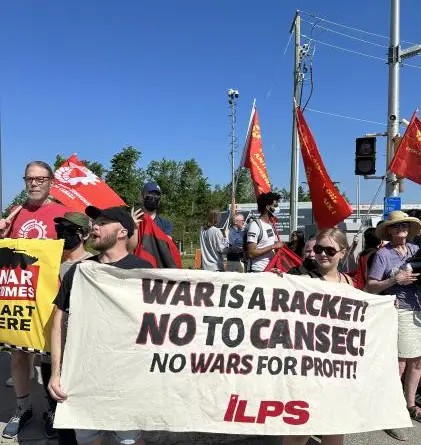 Anti-war activists protest arms sales at CANSEC