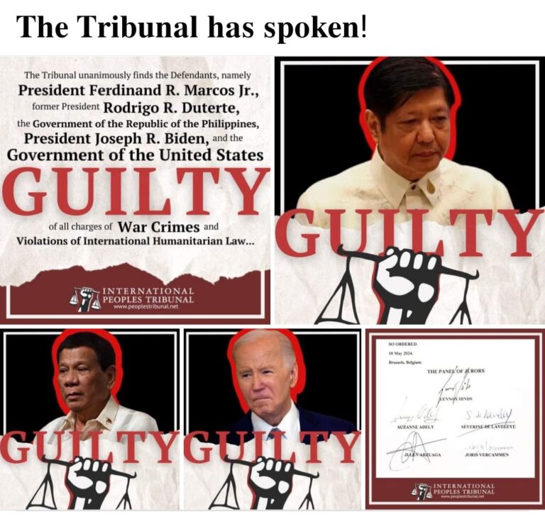 International court finds Marcos and Duterte guilty of war crimes, violations of international humanitarian law