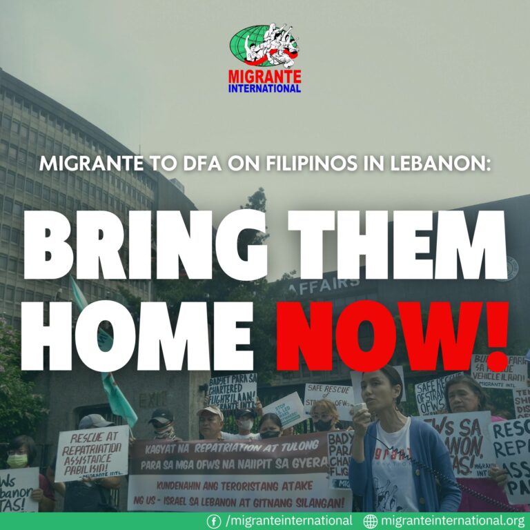 Manifesto of Lebanon OFWs and Families