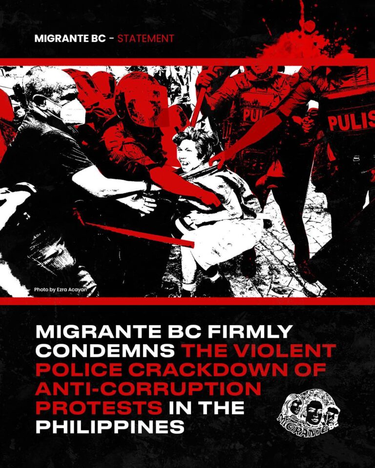 Migrante BC: Condemns Violent Police Crackdown