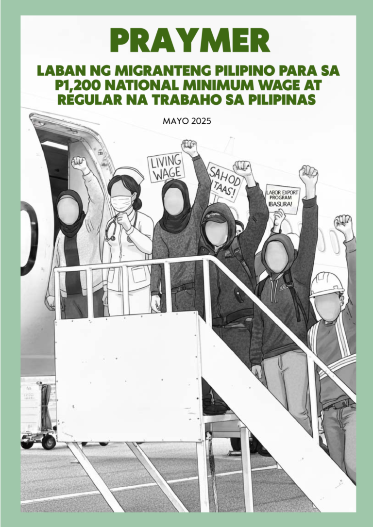PRAYMER: Laban ng Migranteng Pilipino para sa P1,200 National Minimum Wage at regular na trabaho sa Pilipinas
