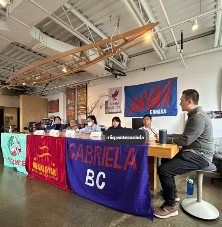 BAYAN Canada holds press conference to reject President Marcos Jr.’s presence in Vancouver